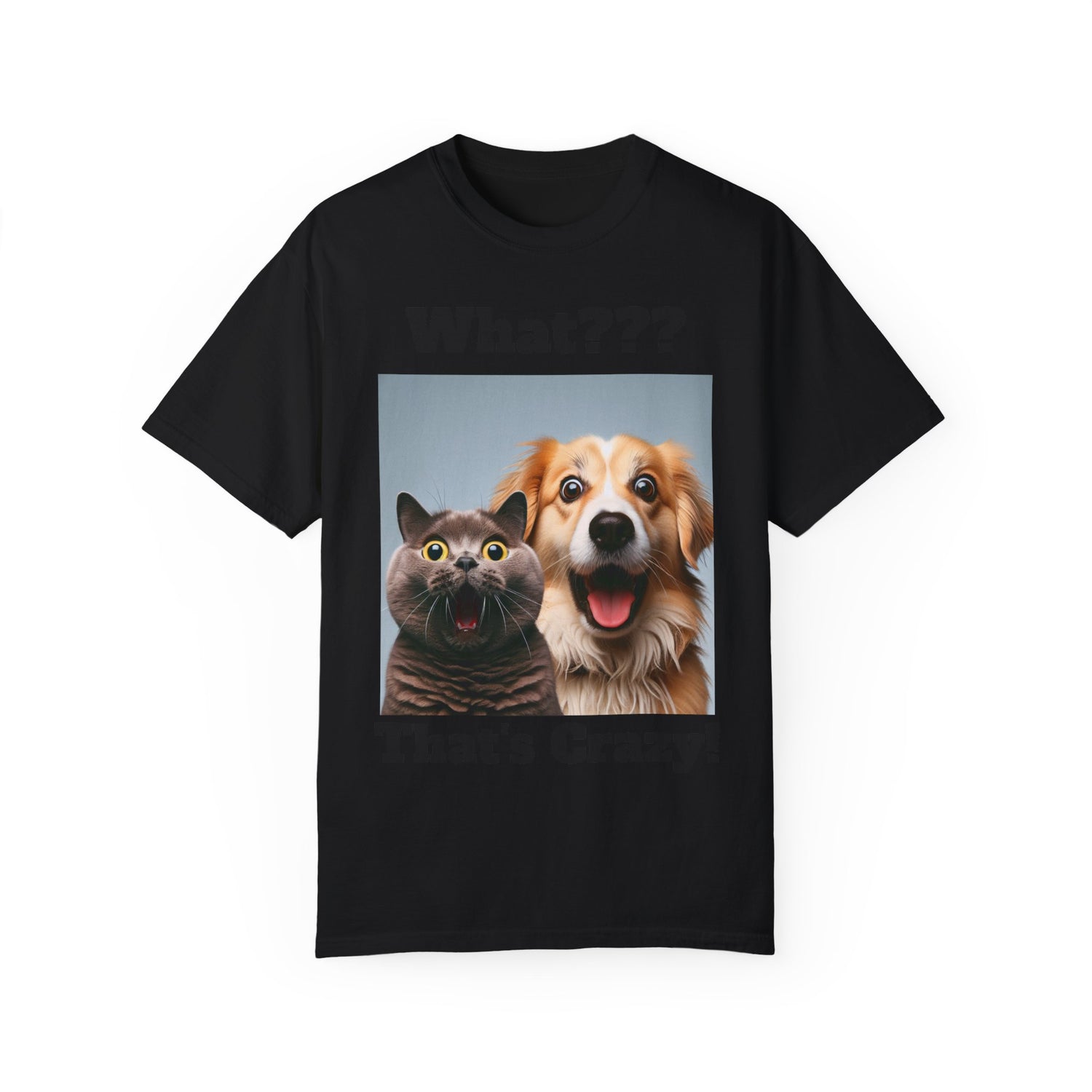 Cat and Dog Surprising Funny Face - Unisex T-shirt