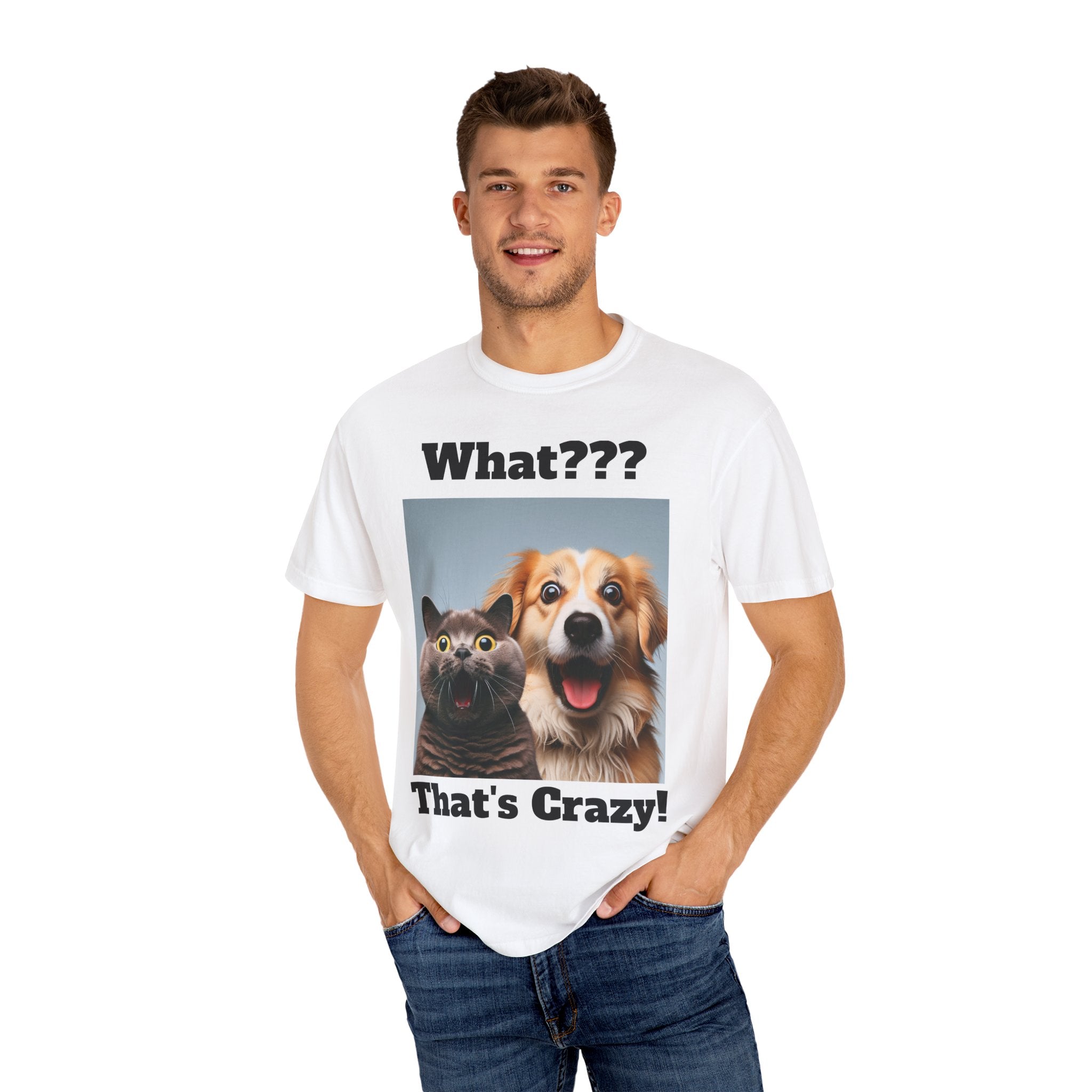 Cat and Dog Surprising Funny Face - Unisex T-shirt