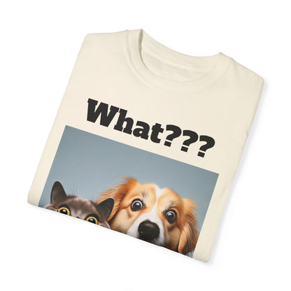 Cat and Dog Surprising Funny Face - Unisex T-shirt