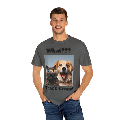 Cat and Dog Surprising Funny Face - Unisex T-shirt