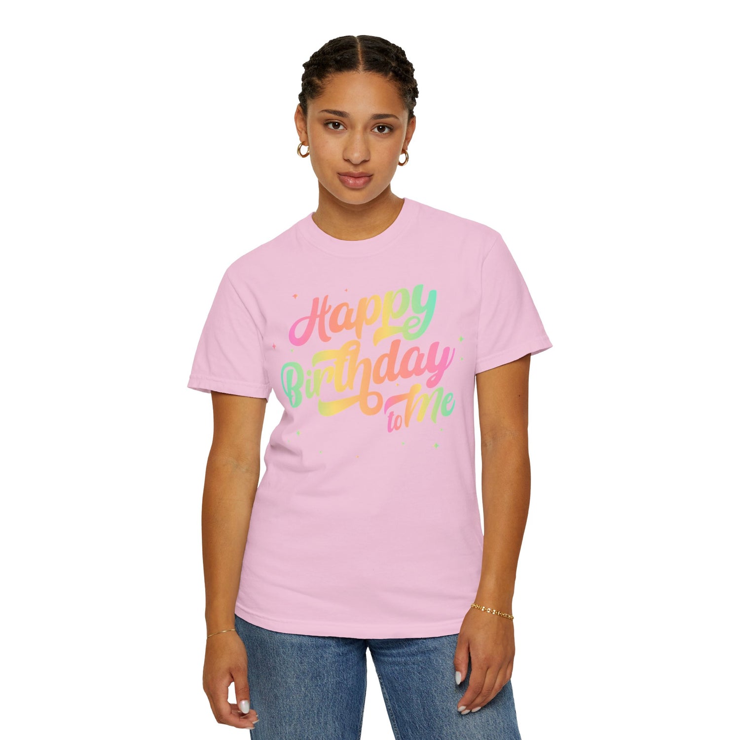 Happy Birthday - Round Neck Unisex Garment-Dyed T-shirt