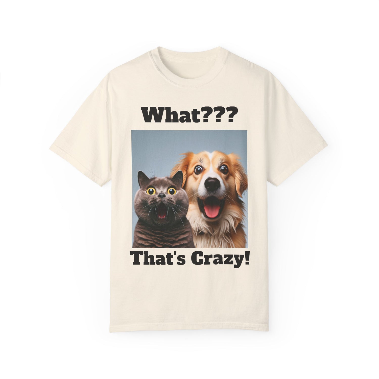 Cat and Dog Surprising Funny Face - Unisex T-shirt