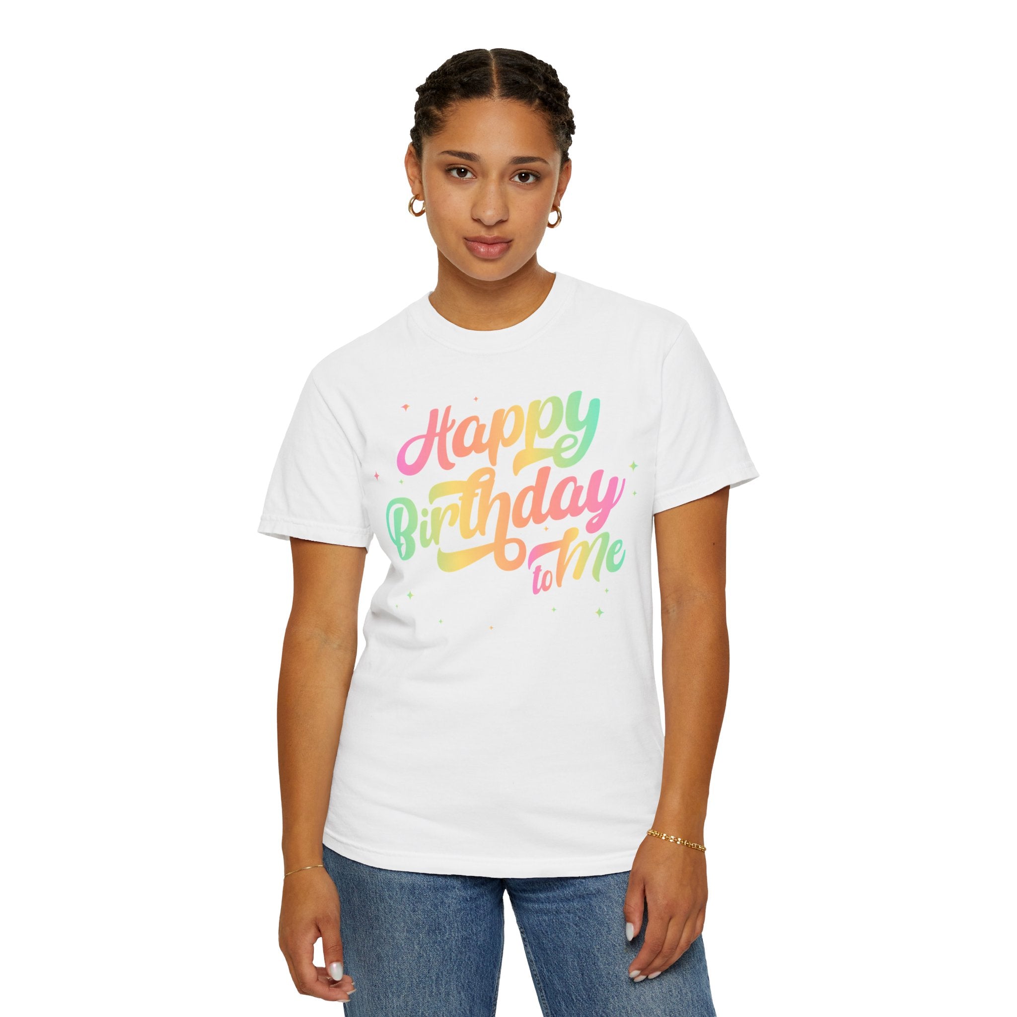 Happy Birthday - Round Neck Unisex Garment-Dyed T-shirt