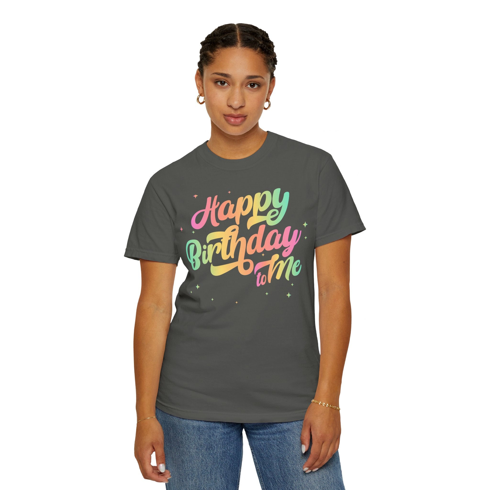 Happy Birthday - Round Neck Unisex Garment-Dyed T-shirt