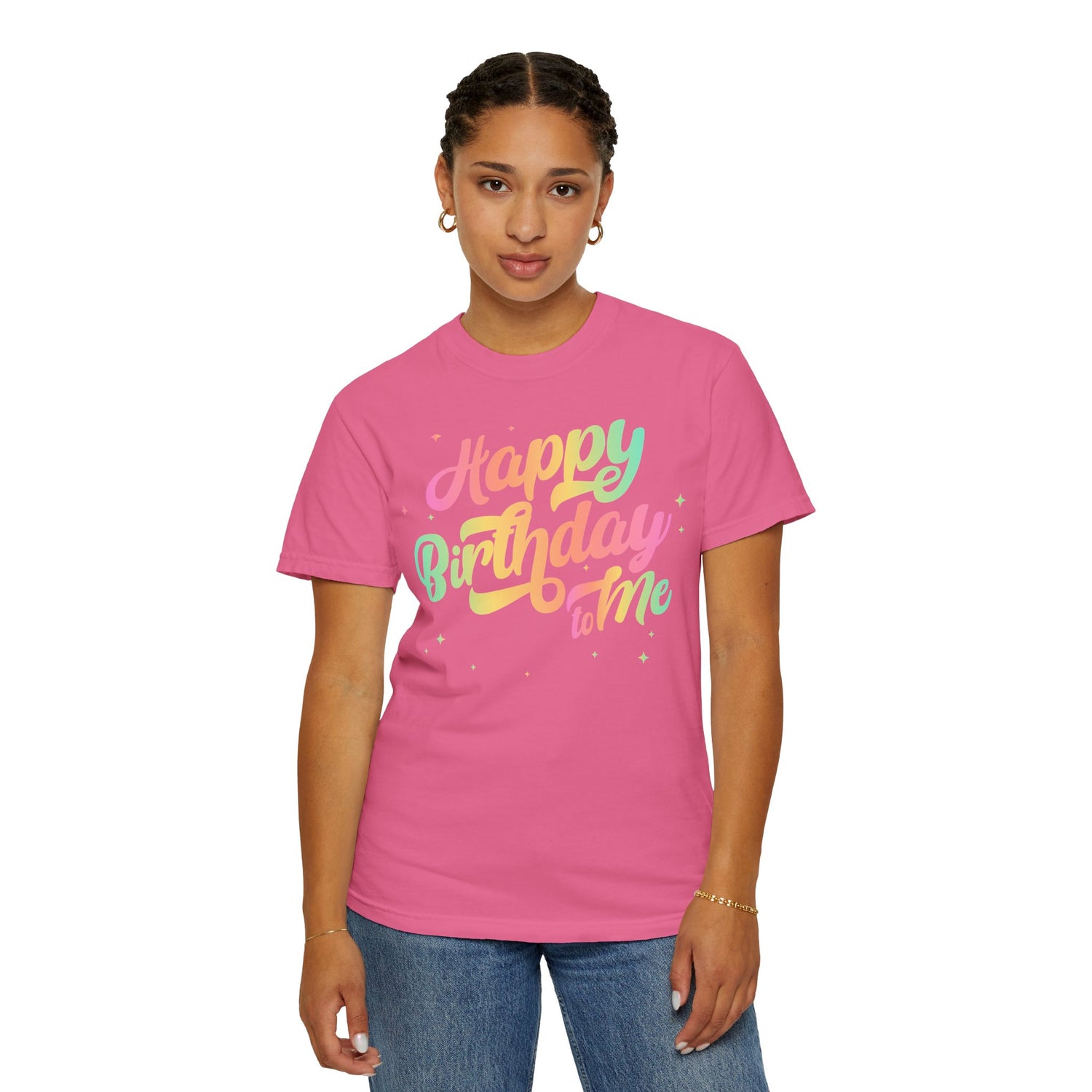 Happy Birthday - Round Neck Unisex Garment-Dyed T-shirt