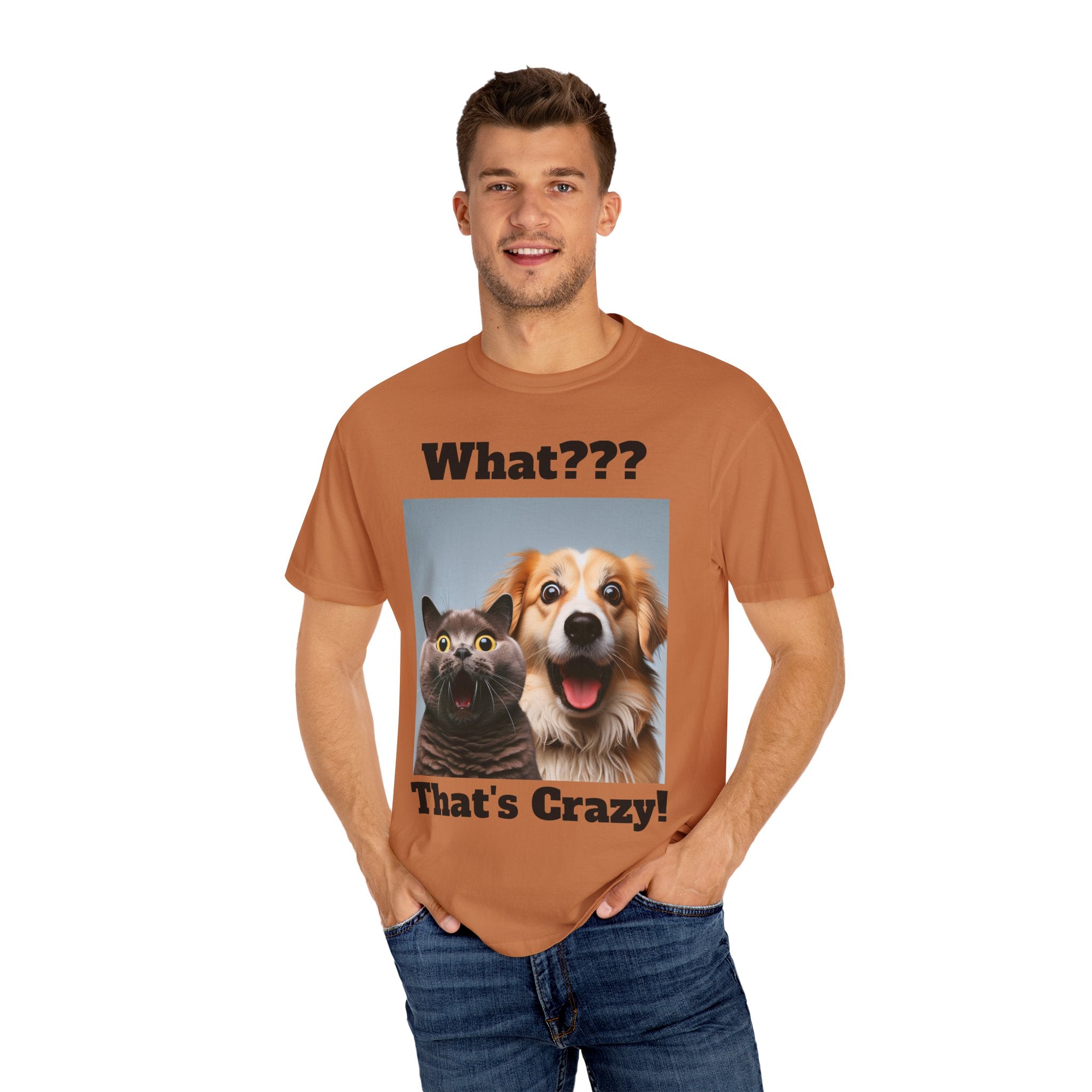 Cat and Dog Surprising Funny Face - Unisex T-shirt