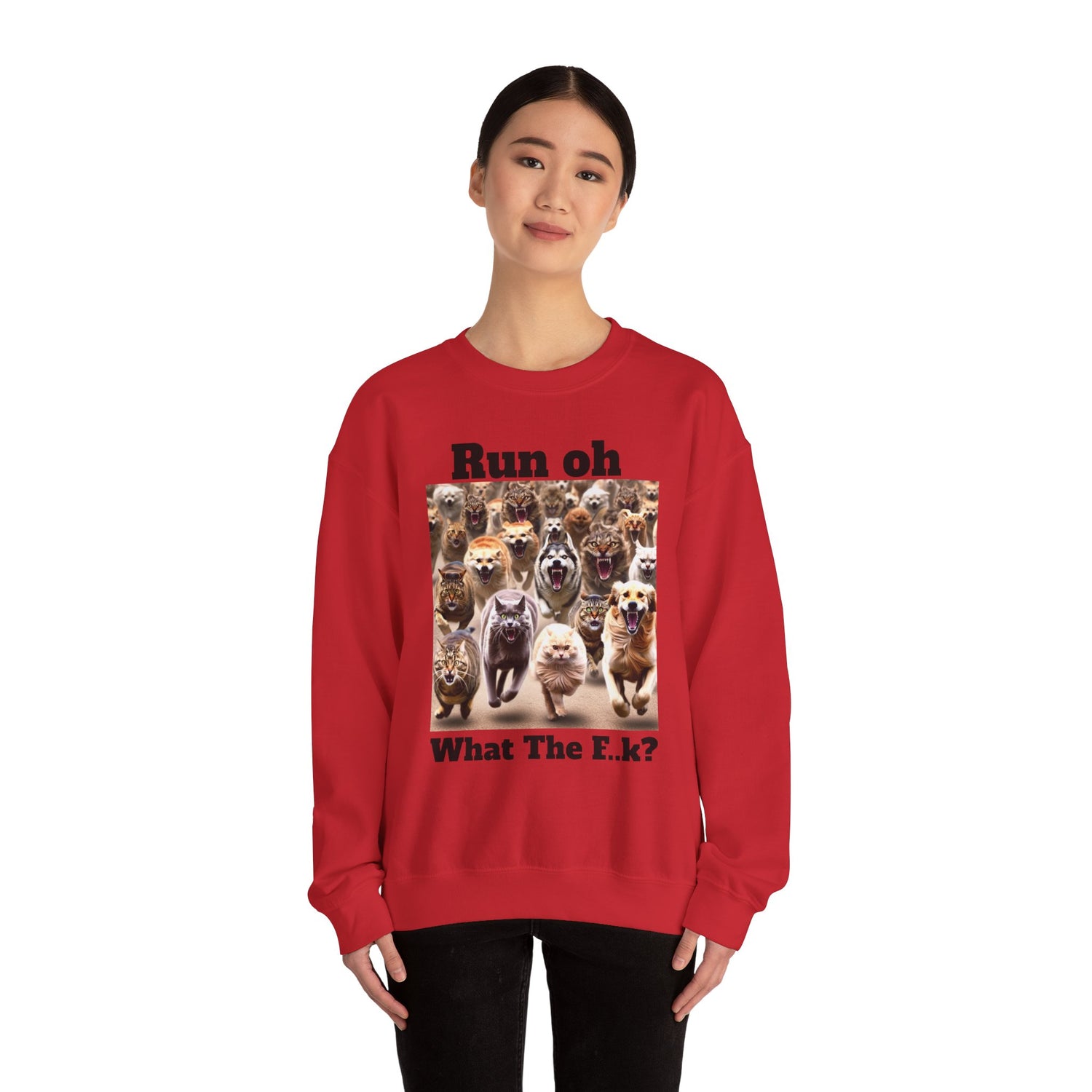 Cats and Dogs Running - Unisex Heavy Blend™ Crewneck Sweatshirt