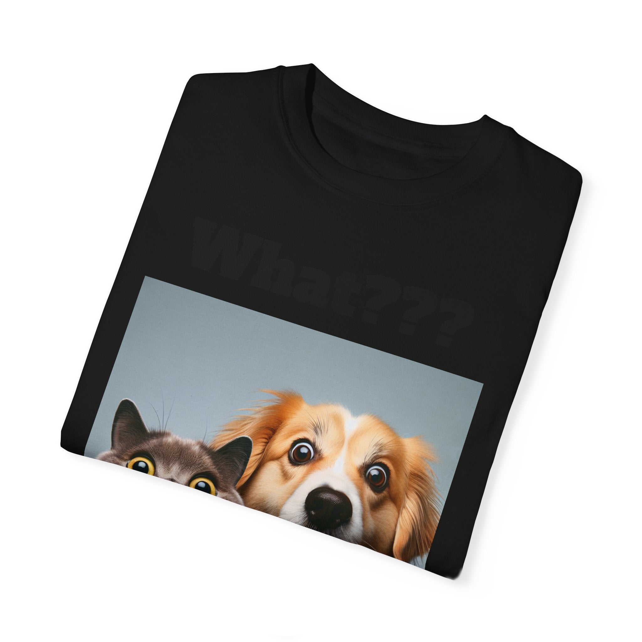 Cat and Dog Surprising Funny Face - Unisex T-shirt