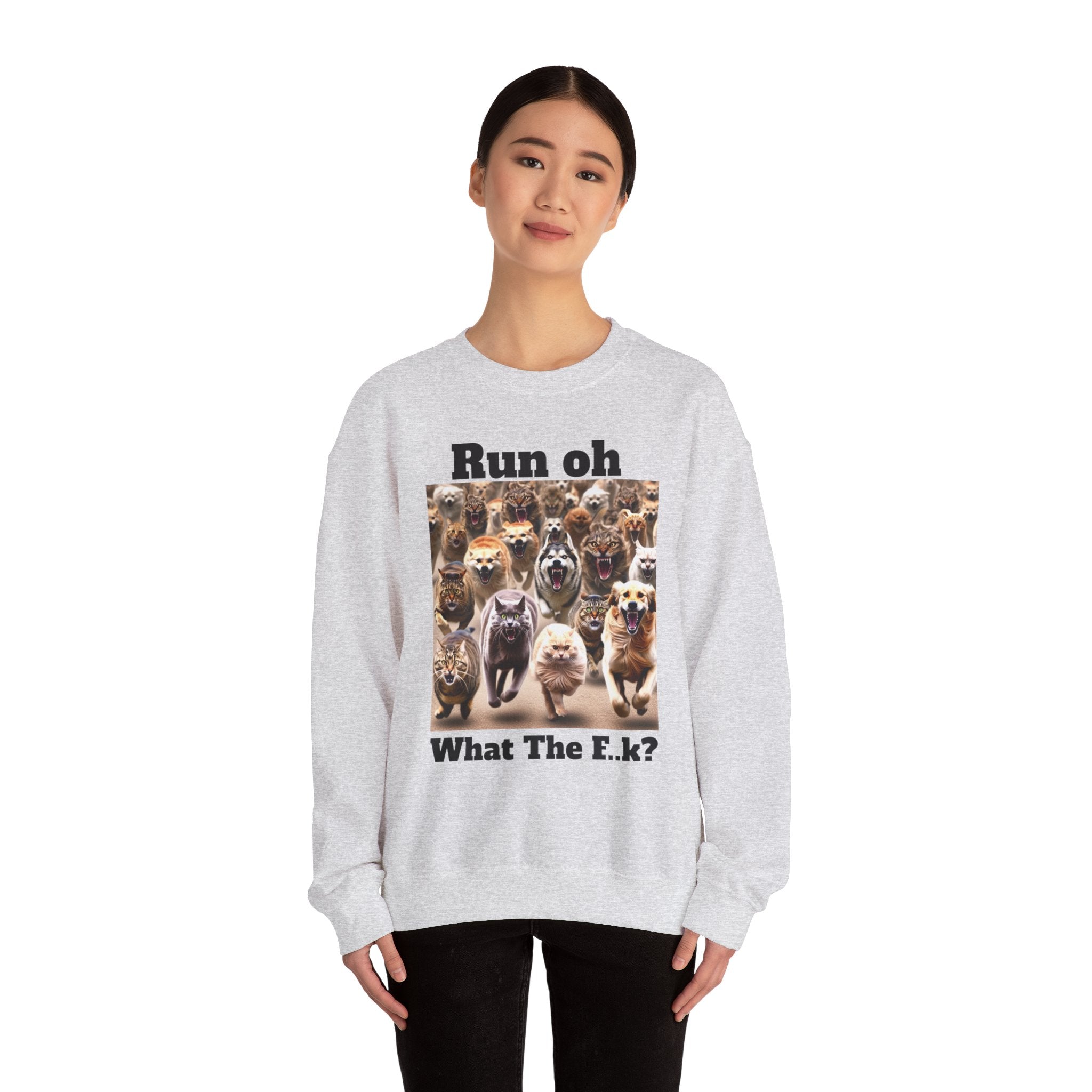 Cats and Dogs Running - Unisex Heavy Blend™ Crewneck Sweatshirt