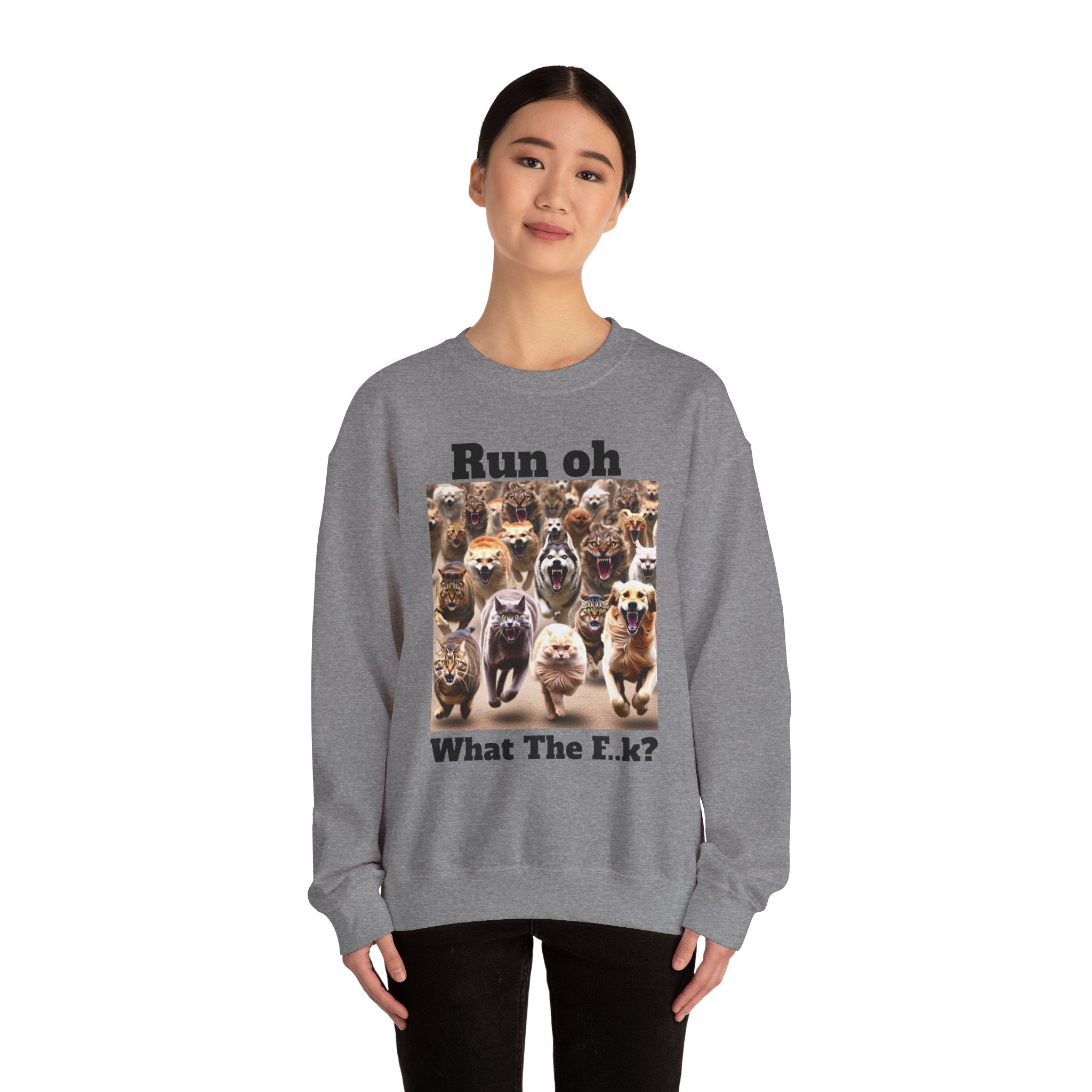 Cats and Dogs Running - Unisex Heavy Blend™ Crewneck Sweatshirt