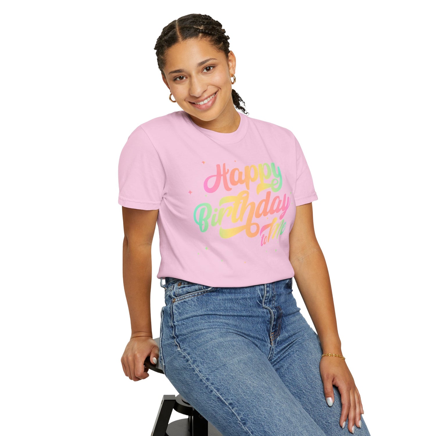 Happy Birthday - Round Neck Unisex Garment-Dyed T-shirt