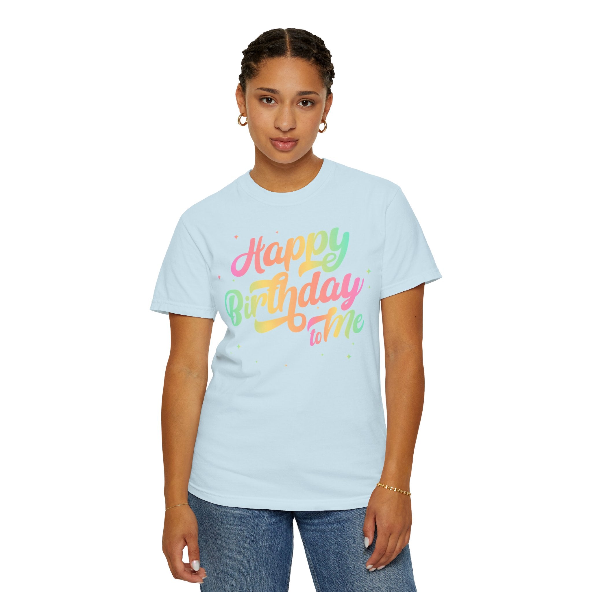 Happy Birthday - Round Neck Unisex Garment-Dyed T-shirt