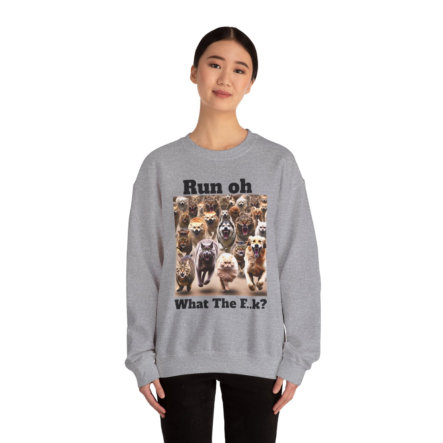 Cats and Dogs Running - Unisex Heavy Blend™ Crewneck Sweatshirt