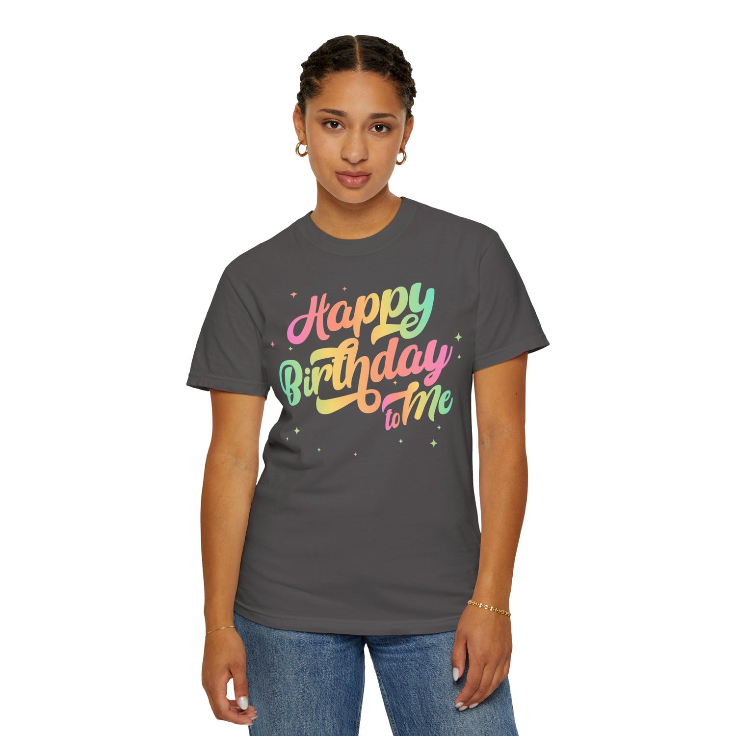 Happy Birthday - Round Neck Unisex Garment-Dyed T-shirt