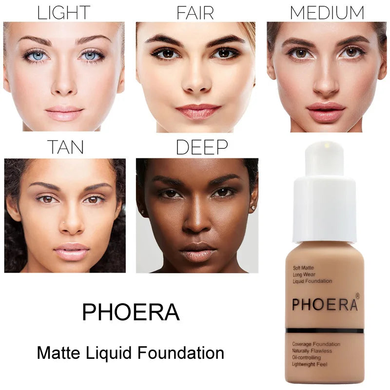 PHOERA 30ml Liquid Foundation - Oil-control Concealer Long Lasting.