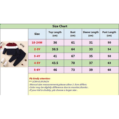 Children Color Blocking Sweater + Pants 2PCS Autumn&amp;Winter BoySport Outfit.