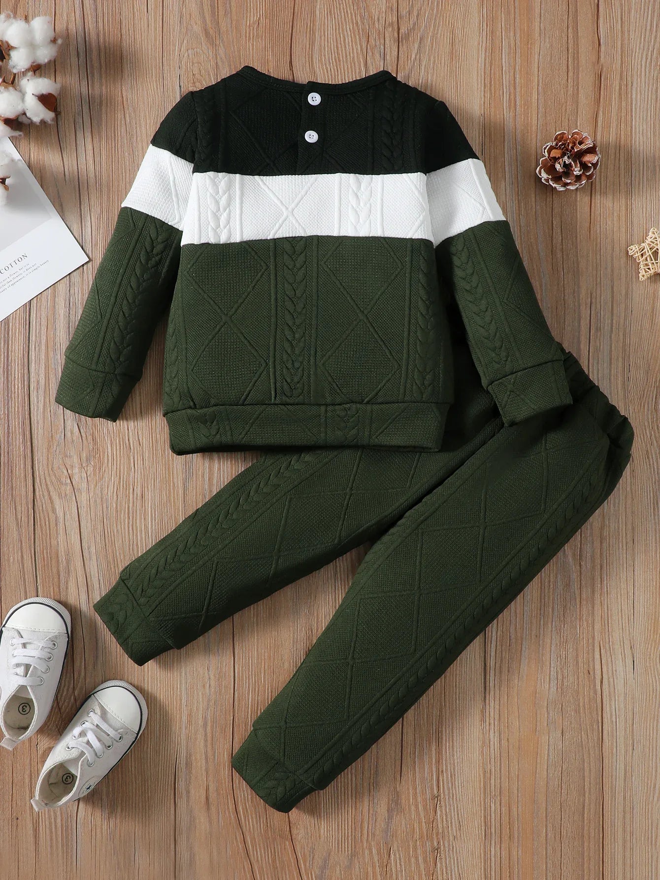 Children Color Blocking Sweater + Pants 2PCS Autumn&amp;Winter BoySport Outfit.