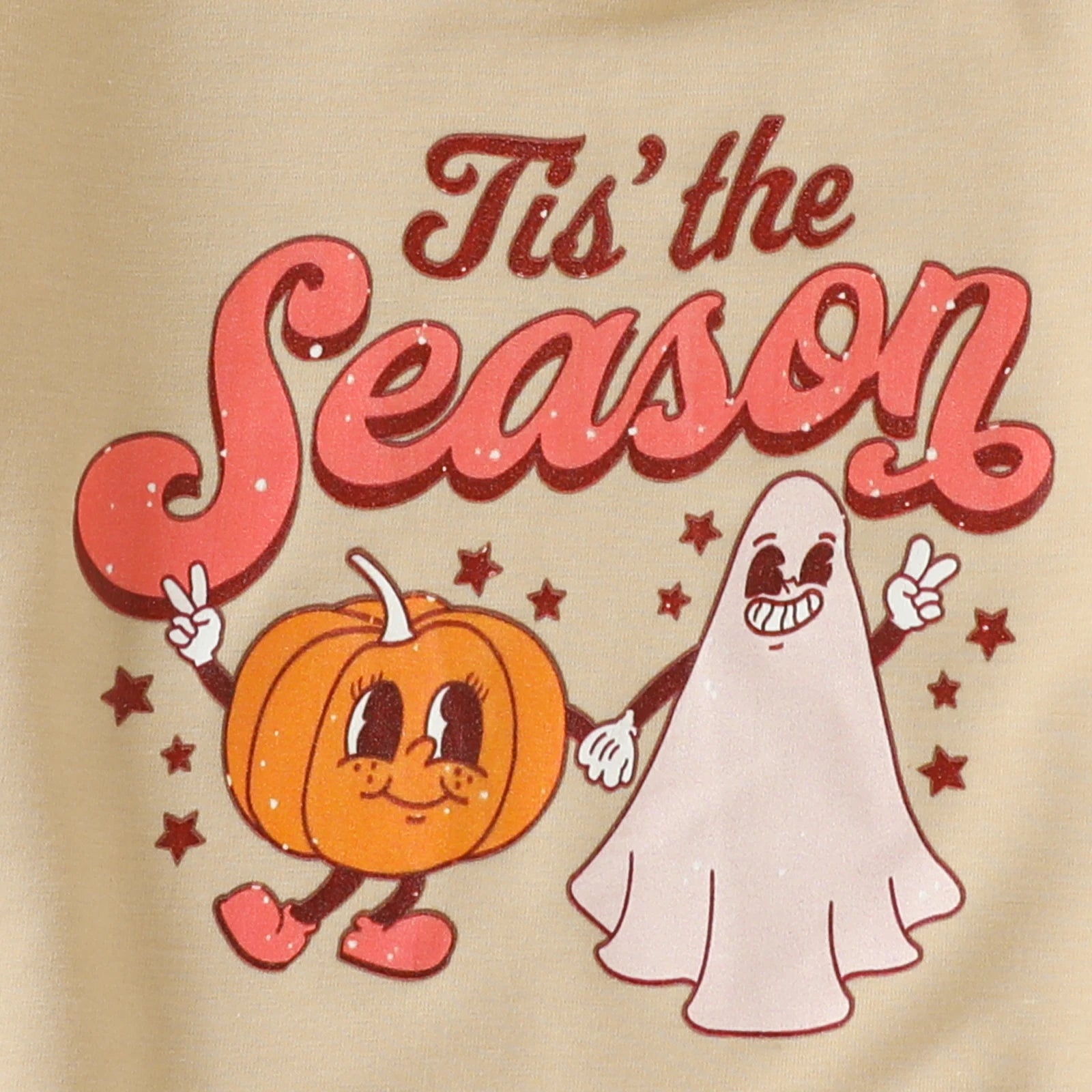 Halloween Sweatshirt-Cartoon Toddler Girl and Boy Pumpkin.