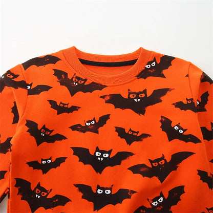 Jumping Meters 2-7T Halloween Boys Girls Sweatshirts Long Sleeve Baby Clothing Pumpkin Toddler Hooded Costume Kids Shirts