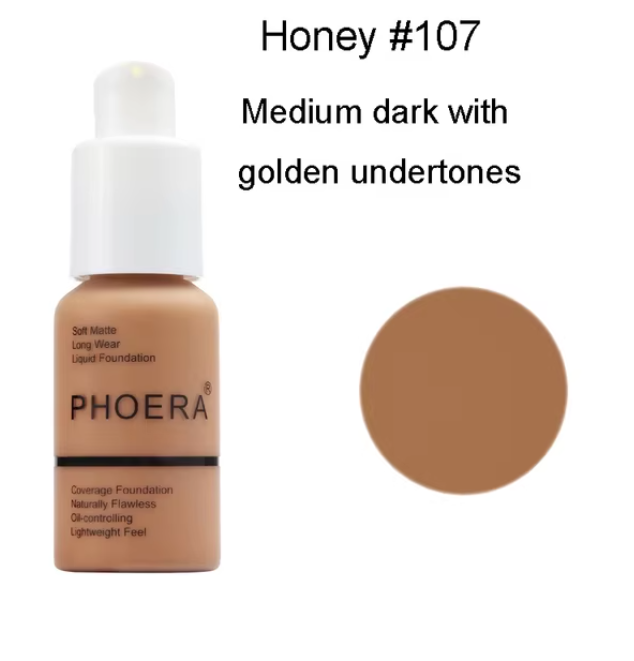 PHOERA 30ml Liquid Foundation - Oil-control Concealer Long Lasting.