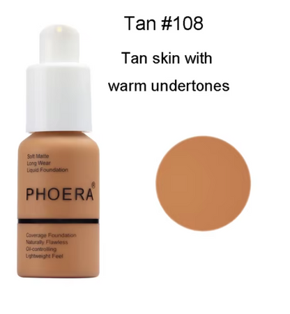 PHOERA 30ml Liquid Foundation - Oil-control Concealer Long Lasting.